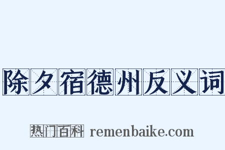 除夕宿德州反义词是什么意思的图片